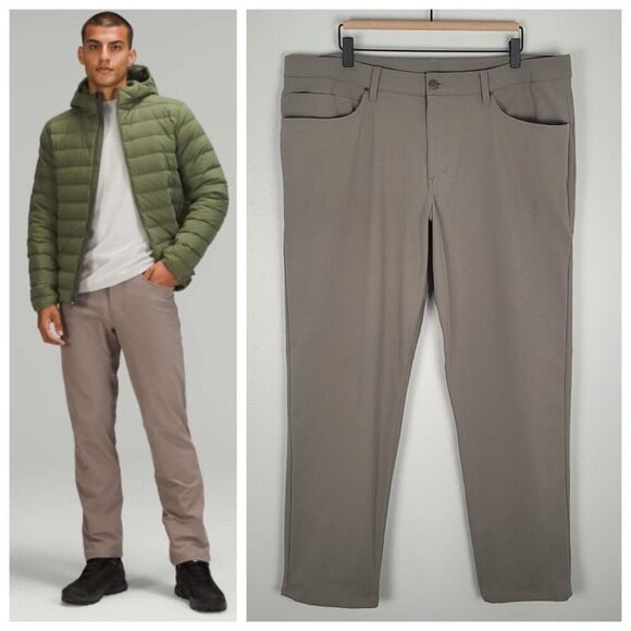 Lululemon ABC Classic Fit Pant Inseam 31" Warpstreme Gray Khaki Size 40 - Picture 1 of 16